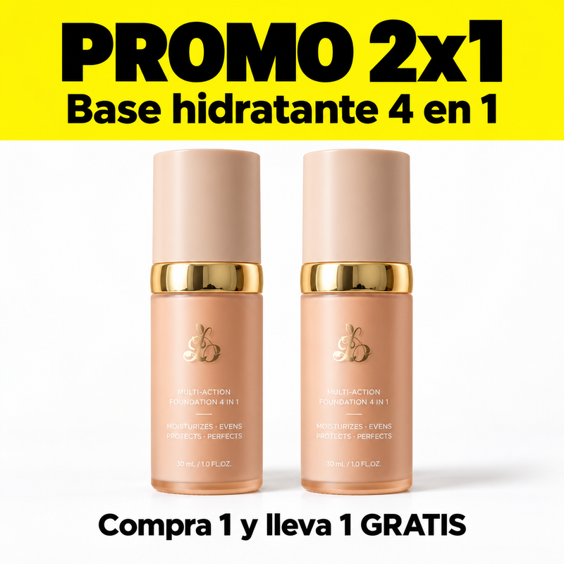 2x1 Base Hidratante 4 en 1 con Protección Solar
