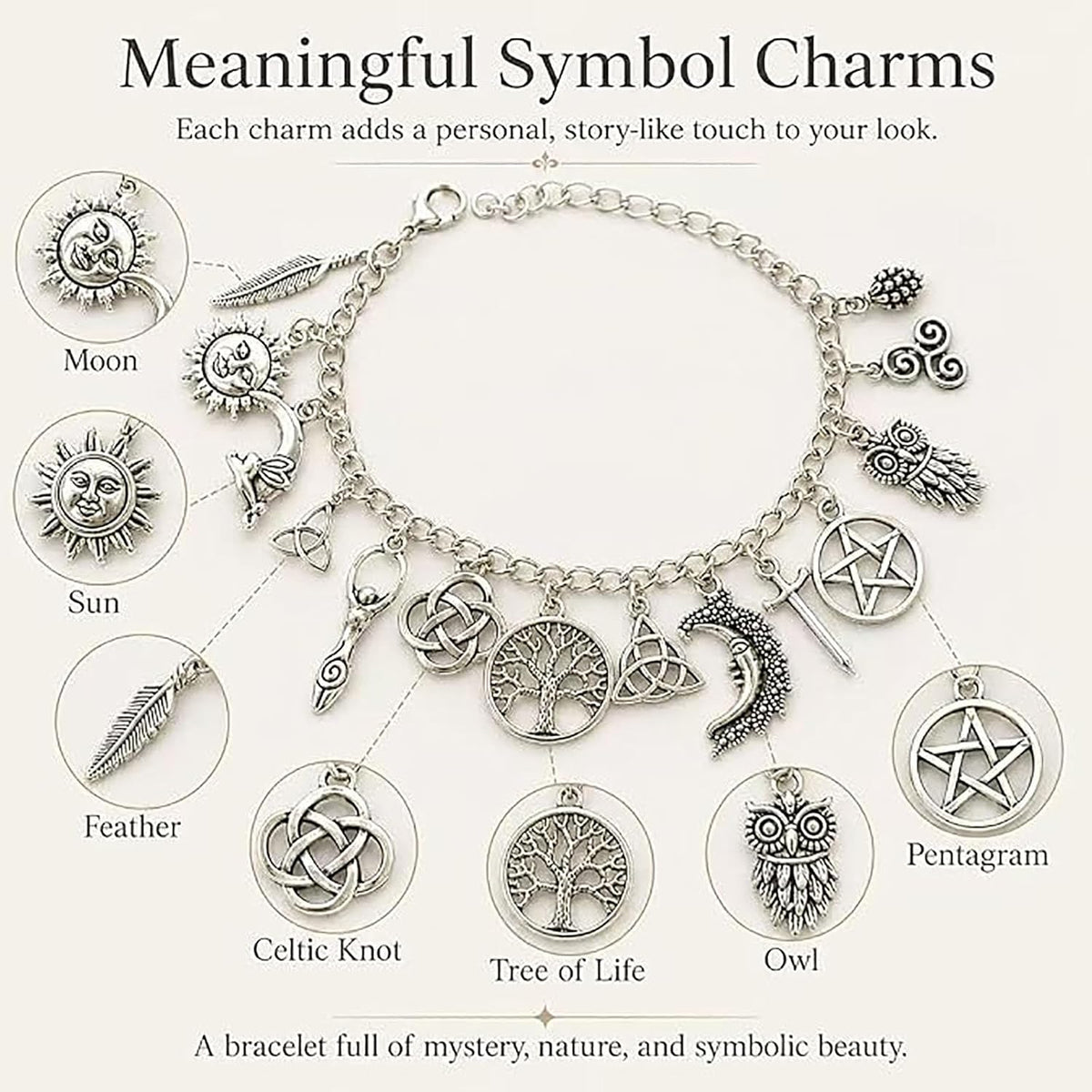 Pulsera Protectora de Dijes Mística